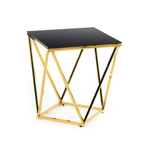 HowHomely Konferenčný stolík DIAMANTA 50x50 cm zlatá/čierna
