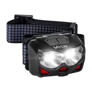 Vayox LED Nabíjacia čelovka so senzorom 2xLED/5W/5V/3xAAA IP65 500 lm 10,5 h 1200 mAh