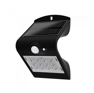 LED Solárne nástenné svietidlo so senzorom LED/1.5W/3,7V IP65 čierna