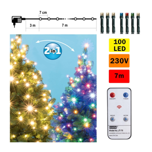 LED Vianočná vonkajšia reťaz 100xLED 10m IP44 teplá biela/multicolor + DO