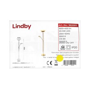 Lindby Lindby - LED Stmievateľná stojacia lampa YVETA LED/20W/230V + LED/5W/230V