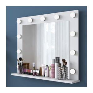 Nástenné zrkadlo s policou RANI 90x71,8 cm biela
