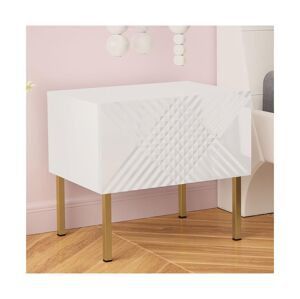 MIRJAN 24 Nočný stolík EXITO 46x50 cm biela/zlatá