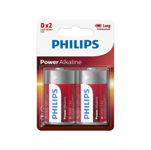 Philips Philips LR20P2B/10 - 2 ks Alkalická batéria D POWER ALKALINE 1,5V