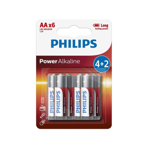 Philips Philips LR6P6BP/10 - 6 ks Alkalická batéria AA POWER ALKALINE 1,5V