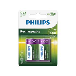 Philips Philips R14B2A300/10 - 2 ks Nabíjacie batérie C MULTILIFE NiMH/1,2V/3000 mAh