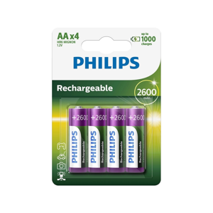 Philips Philips R6B4B260/10 - 4 ks Nabíjacie batérie AA MULTILIFE NiMH/1,2V/2600 mAh