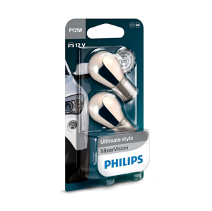 Philips SADA 2x Autožiarovka Philips SILVER VISION 12496SVB2 PY21W BAU15s/21W/12V