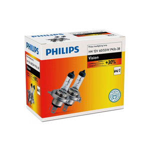 Philips SADA 2x Autožiarovka Philips VISION 12342PRC2 H4 P43t-38/60W/55W/12V 3200K
