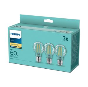 Philips SADA 3x LED Žiarovka VINTAGE Philips A60 E27/7W/230V 2700K