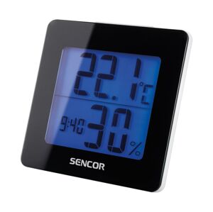 Sencor Sencor - Meteostanica s LCD displejom a budíkom 1xAA čierna