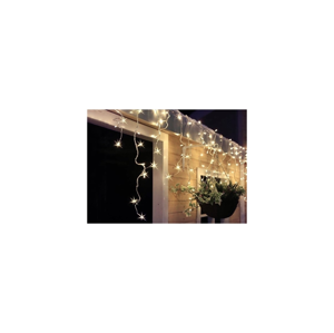 LED vianočné záves, cencúle, 120 LED, 3m x 0,7m, prívod 6m, vonkajšie, teplé biele svetlo, pamäť,časovač, 1V40-WW