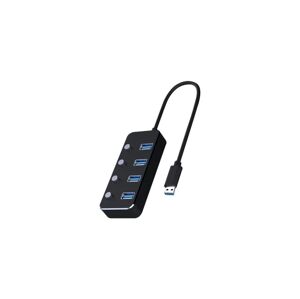 Geti USB Rozbočovač so spínačmi 4xUSB-A 3.0 čierna